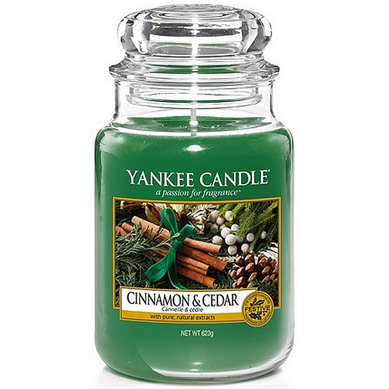 Yankee Candle Cinnamon & Cedar - Skořice a cedr vonná svíčka Classic velká sklo 623 g