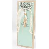 Nekupto Home Decor Drewniana deska z haczykami zielona 12 x 30 cm