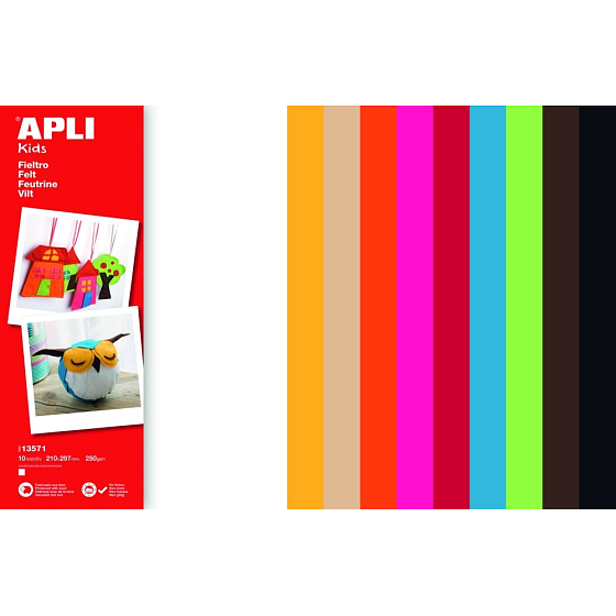 Apli Filc mix kolorów 210 x 297 mm 10 arkuszy