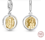 Charm Srebrna 925 Harry Potter - 9 i 3/4, Hedwiga, zawieszka do bransoletki