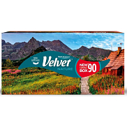 Velvet Nature 3-warstwowe chusteczki papierowe, pudełko 90 szt.