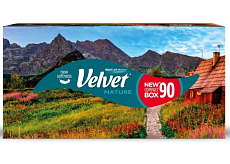 Velvet Nature 3-warstwowe chusteczki papierowe, pudełko 90 szt.