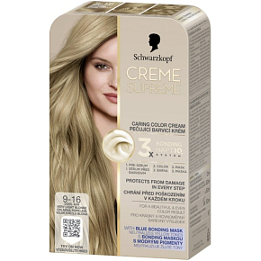 Schwarzkopf Creme Supreme farba do włosów 9-16 chłodny popielaty bardzo jasny blond 60 ml