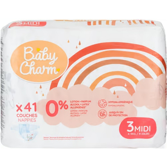 Baby Charm jednorázové plenky Super Dry Flex Midi 4-9 kg, 41 ks