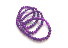 Sugilit náramek/náhrdelník elastický přírodní kámen, kulička 8 mm / 108 korálků - guma Láska • Moudrost • Pravda