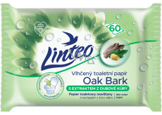 Linteo nawilżany papier toaletowy z ekstraktem z kory dębu, 60 szt.