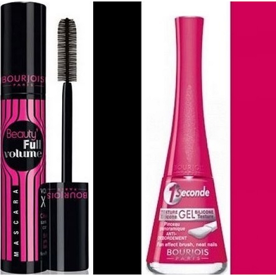 Bourjois Beauty Full Volume řasenka 01 Black 9 ml + Bourjois 1 Seconde Gloss lak na nehty 07 Fuchsia Bucolique 9 ml