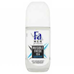 Fa Men Xtreme Invisible Fresh Aquatic Scent 72h kuličkový antiperspirant deodorant roll-on pro muže 50 ml