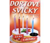 Świeczki tortowe z uchwytami czarne 15 sztuk