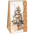 Ditipo Dárková papírová taška 12 x 8 x 20 cm Vánoční bílozlatá - stromeček s dárky