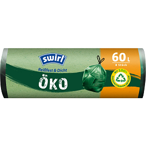 Swirl Eko worki na odpady, 68 × 73 cm, 27 µ, 60 l, 8 sztuk