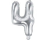 Ditipo Balon foliowy nafukovací číslo 4 srebrny 35 cm 1 sztuka