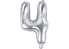 Ditipo Balon foliowy nafukovací číslo 4 srebrny 35 cm 1 sztuka