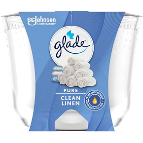 Glade świeca zapachowa Maxi Clean Linen, 204 g
