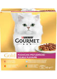Purina Gourmet Gold dla kotów, wołowina z kurczakiem, królik z wątróbką, ryba ze szpinakiem, kaczka z indykiem, 8x85 g