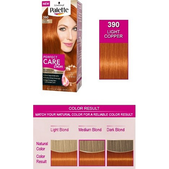Schwarzkopf Palette Perfect Color Care barva na vlasy 390 Světle měděný