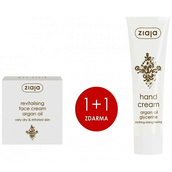 Ziaja Arganový olej zklidňující a zjemňující pleťový krém 50 ml + Arganový olej krém na ruce 100 ml, duopack