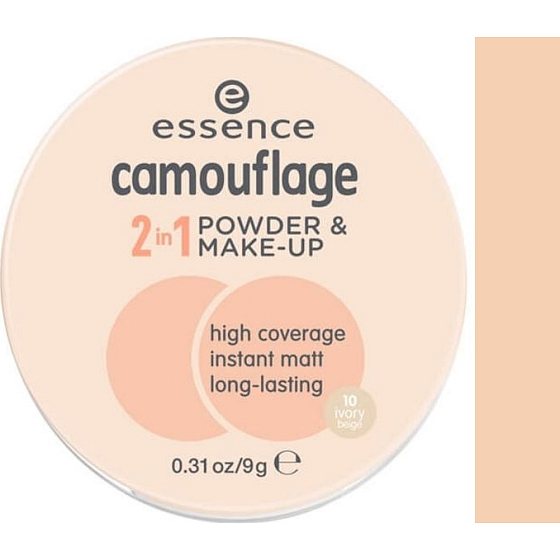 Essence Camouflage 2v1 pudr a make-up 10 Ivory Beige 9 g