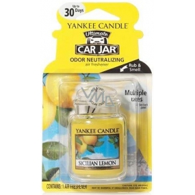 Yankee Candle Sicilian Lemon - Sicilský citrón gelová vonná visačka do auta 30 g