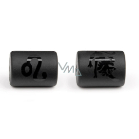Onyx Lew znak zodiaku, zawieszka na bransoletkę naturalny kamień, wielkość 10 mm 1 sztuka, kamień żywy czarny
