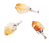 Cytryn w metalowej zawieszce naturalny kamień ok. 2,5 - 3 cm, kamień obfitości, sukcesu