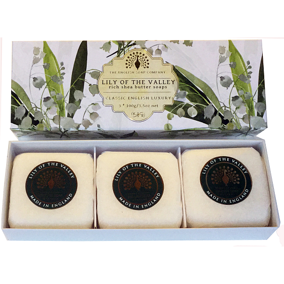 English Soap Konvalinka z údolí přírodní parfémované mýdlo s bambuckým máslem 3 x 100 g