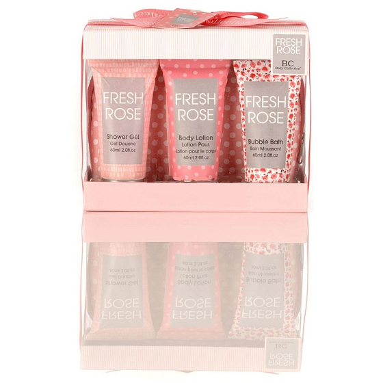 Body Collection Fresh sprchový gel 60 ml + tělové mléko 60 ml + koupelová pěna 60 ml, kosmetická cestovní sada