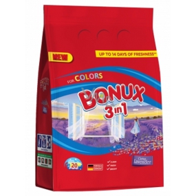 Bonux Color Caring Lawenda 3w1 proszek do prania kolorów 20 prań 1,5 kg Bonux Color Caring Lawenda 3w1 proszek do prania kolorów 20 prań 1,5 kg