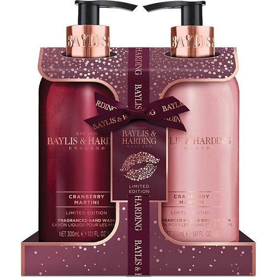 Baylis & Harding Brusinkové Martini mycí gel 300 ml + tělové mléko 300 ml, kosmetická sada