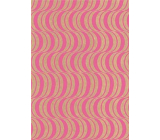 Ditipo Papier do pakowania prezentów 70 x 200 cm KRAFT Różowe ornamenty