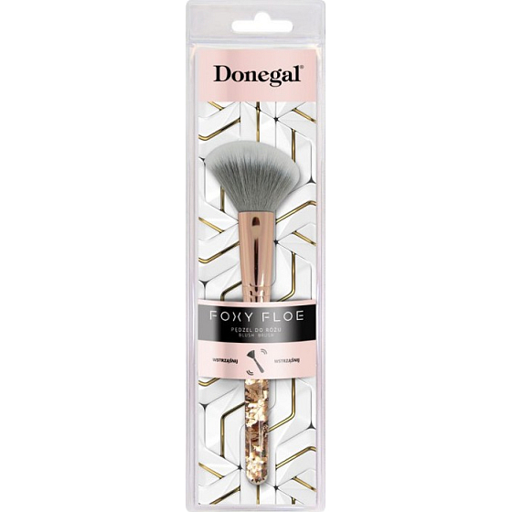 Donegal Foxy Floe Blush Brush kosmetický štětec se syntetickými sametovými štětinami na tvářenku 17 cm