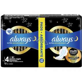 Always Ultra Secure Night Protection podpaski higieniczne z skrzydełkami 12 sztuk Always Ultra Secure Night Protection podpaski higieniczne z skrzydełkami 12 sztuk
