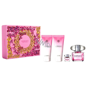 Versace Bright Crystal toaletní voda 90 ml + tělové mléko 100 ml + sprchový gel 100 ml + toaletní voda 5 ml miniatura, dárková sada pro ženy Versace Bright Crystal toaletní voda 90 ml + tělové mléko 100 ml + sprchový gel 100 ml + toaletní voda 5 ml miniatura, dárková sada pro ženy