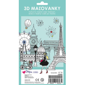 Ditipo Kolorowanki 3D pomaluj i zmontuj Wycieczka po mieście 4 arkusze 250 x 140 mm