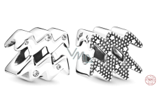 Charm Srebrny 925 zodiakalny znak Błyszczący Wodnik, koralik na bransoletkę