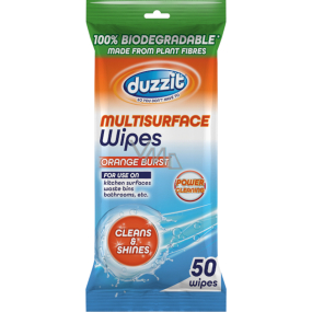 Duzzit Orange uniwersalne wilgotne chusteczki czyszczące z zapachem pomarańczy 50 sztuk
