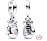 Charm Srebrne 925 Rękawice bokserskie, zawieszka na bransoletkę sport