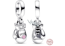 Charm Srebrne 925 Rękawice bokserskie, zawieszka na bransoletkę sport