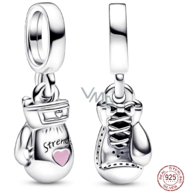 Charm Srebrne 925 Rękawice bokserskie, zawieszka na bransoletkę sport