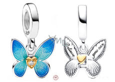 Charm Srebrny 925 Motyl, zawieszka na bransoletkę zwierzę