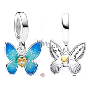 Charm Srebrny 925 Motyl, zawieszka na bransoletkę zwierzę