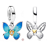 Charm Srebrny 925 Motyl, zawieszka na bransoletkę zwierzę