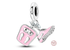 Charm Srebrna 925 Program odchudzający 2w1, zawieszka na bransoletkę sport