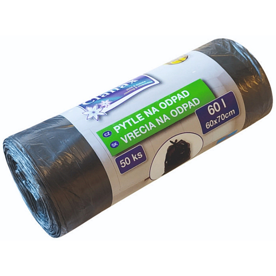 Clanax Worki do kosza na śmieci czarne 60 litrów 60 x 70 cm 50 sztuk