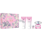 Versace Bright Crystal Pour Femme woda toaletna 90 ml + mleczko do ciała 100 ml + żel pod prysznic 100 ml + woda toaletna 5 ml miniatura, zestaw prezentowy dla kobiet