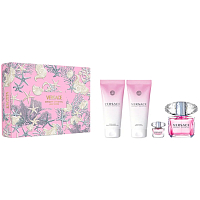 Versace Bright Crystal Pour Femme woda toaletna 90 ml + mleczko do ciała 100 ml + żel pod prysznic 100 ml + woda toaletna 5 ml miniatura, zestaw prezentowy dla kobiet