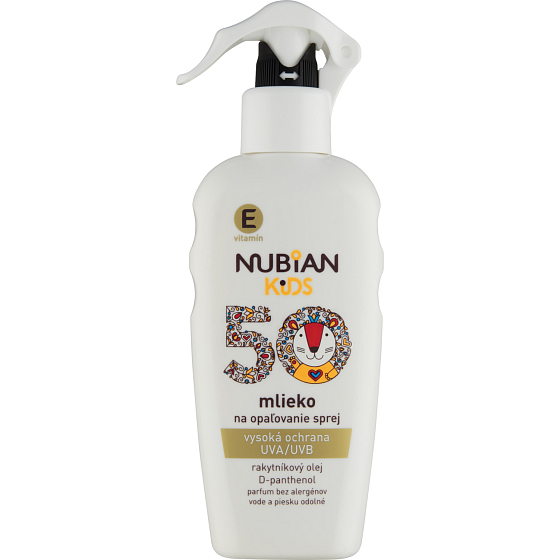 Nubian Kids OF 50 ml mleko do opalování sprej, 200 ml