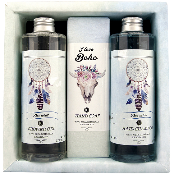 Bohemia Gifts Boho style & Gentleman Extrakt mořských řas Ulva lactuca sprchový gel 250 ml + Toaletní mýdlo 145g + Šampon na vlasy 250 ml kosmetická sada