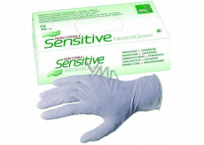 Vulkan Dona Sensitive Rukavice jednorázové, pudrované, latexové, vyšetřovací, velikost L, box 100 kusů