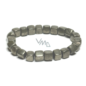 Pyrit náramek elastický z přírodní, kostka 8 mm / 16 - 17 cm, mistr sebevědomí a hojnosti Pyrit náramek elastický z přírodní, kostka 8 mm / 16 - 17 cm, mistr sebevědomí a hojnosti